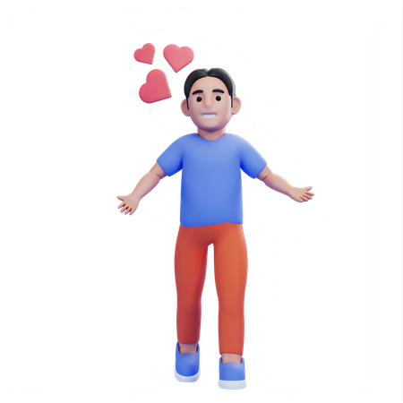 Man in love  3D Illustration