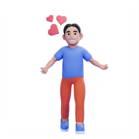 Man in love  3D Illustration