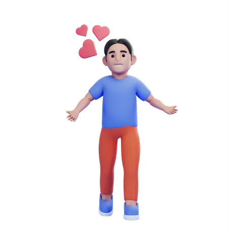 Man in love  3D Illustration