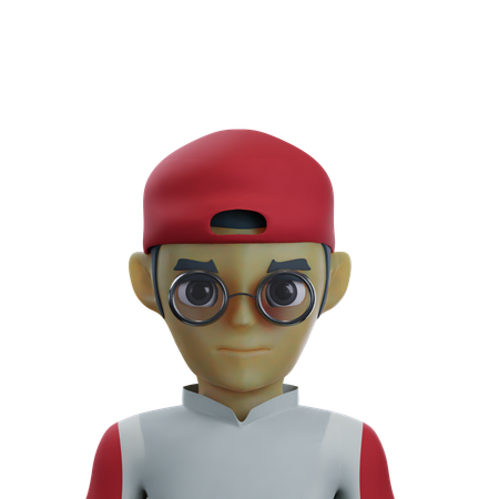 Man in red cap  3D Icon