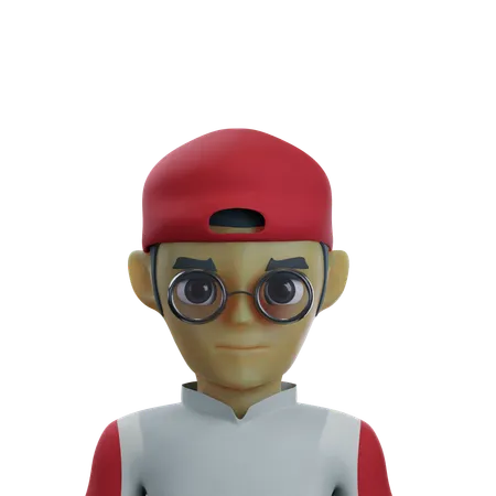 Man in red cap  3D Icon