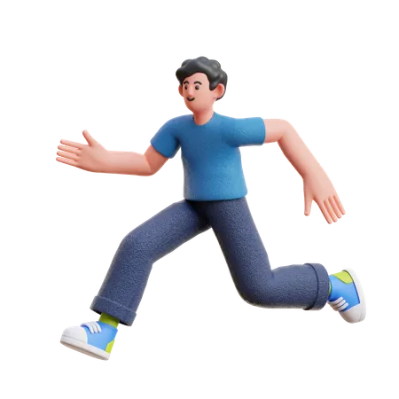 Man in running pose  3D Illustration