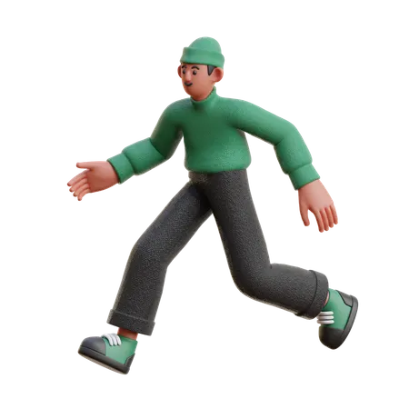 Man in running pose  3D Illustration