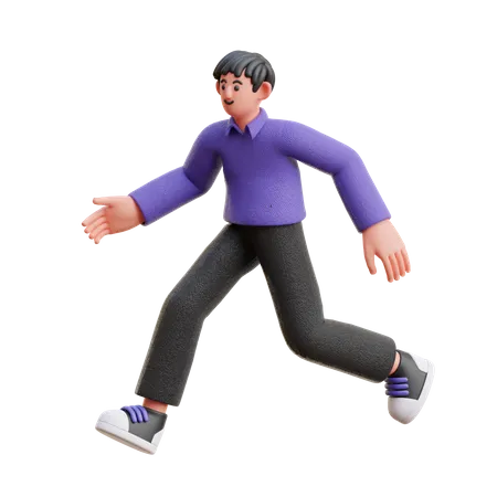 Man in running pose 3D Illustration