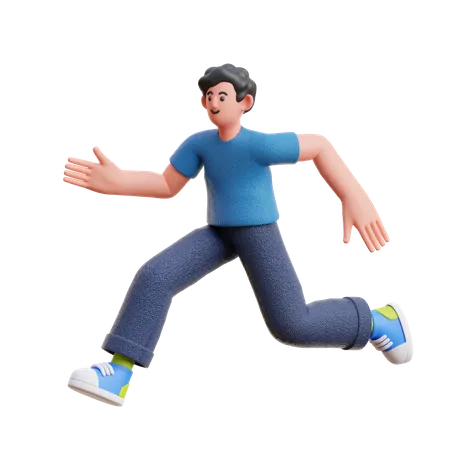 Man in running pose 3D Illustration