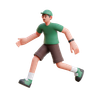 man running pose 3d logo