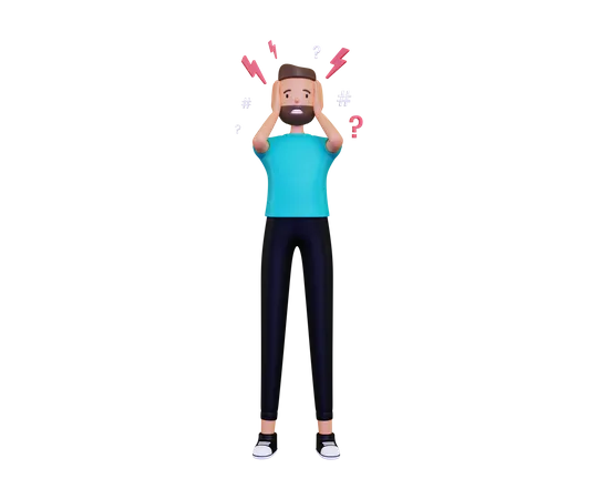 Man in stressed  3D Illustration