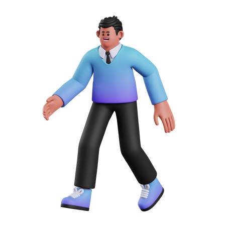 Man In Walking Pose  3D Illustration