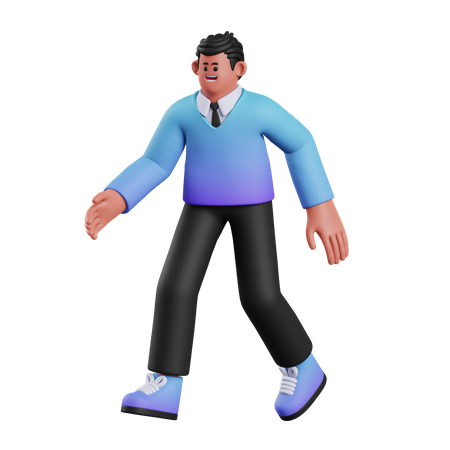 Man In Walking Pose 3D Illustration