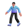 man in walking pose graphics