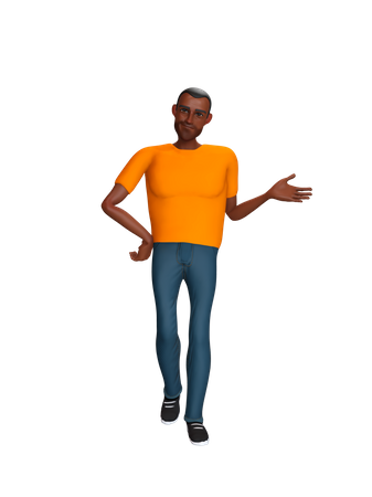 Man indicating something 3D Illustration