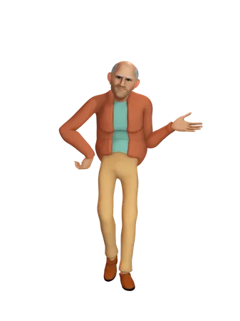 Man indicating something  3D Illustration