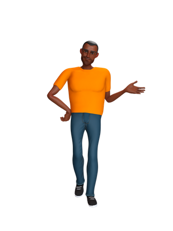 Man indicating something  3D Icon