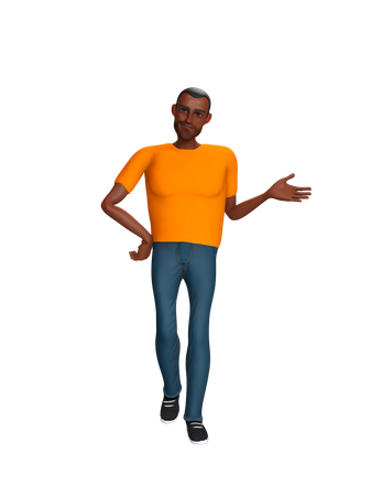 Man indicating something  3D Illustration