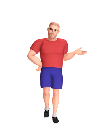 Man indicating something  3D Illustration