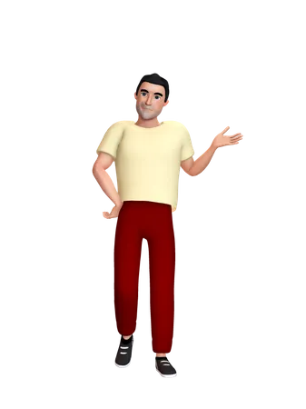 Man indicating something  3D Illustration