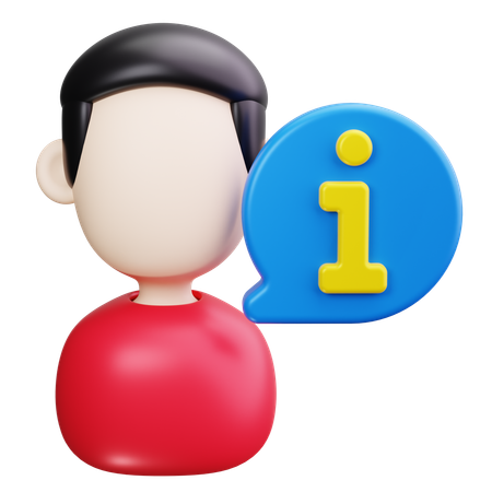 Man Info  3D Icon