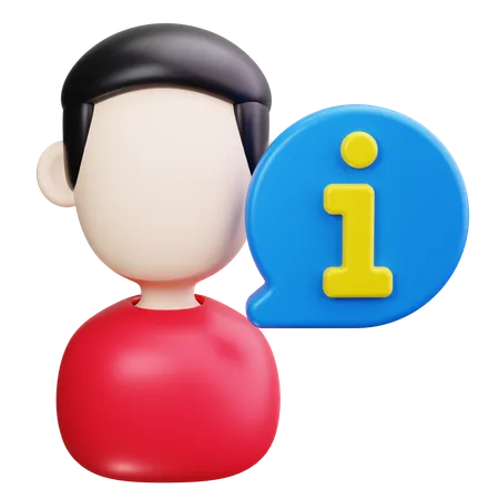 Man Info  3D Icon