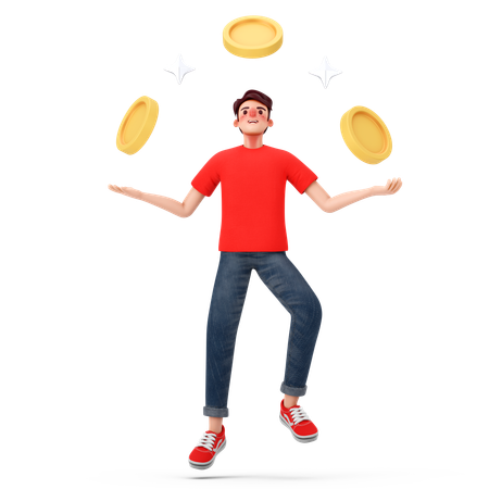 Man investing money  3D Icon