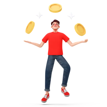 Man investing money  3D Illustration