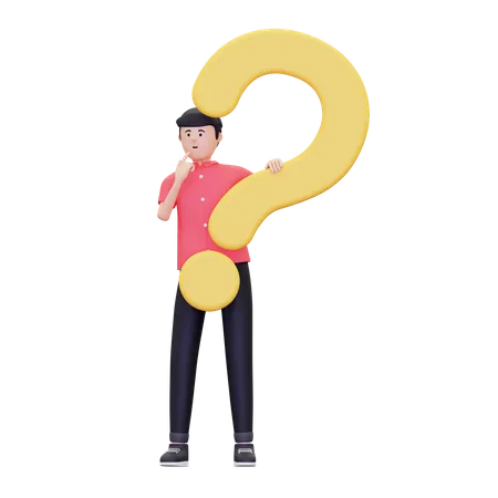 3 D Man Is Asking A Question Illustration 3D Icon