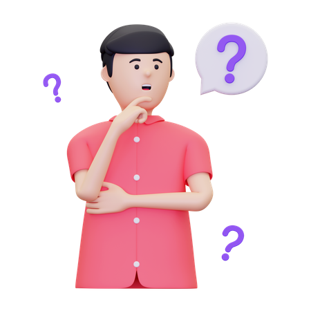 Man is asking a question  3D Icon