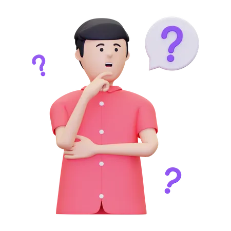 3 D Man Is Asking A Question Illustration 3D Icon