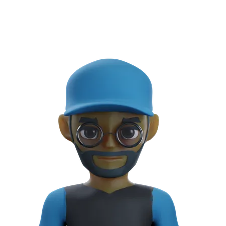 Man In Blue Hat 3 D Avatar 3D Icon