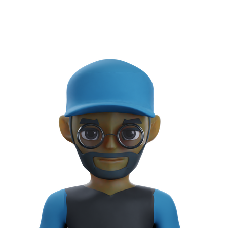 Man is blue cap  3D Icon