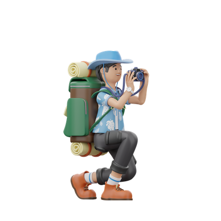 Man Is Clicking Pictures  3D Icon
