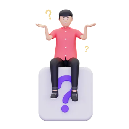 3 D Man Is Confused Illustration 3D Icon