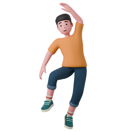 Man Is Doing High Jump  3D Illustration