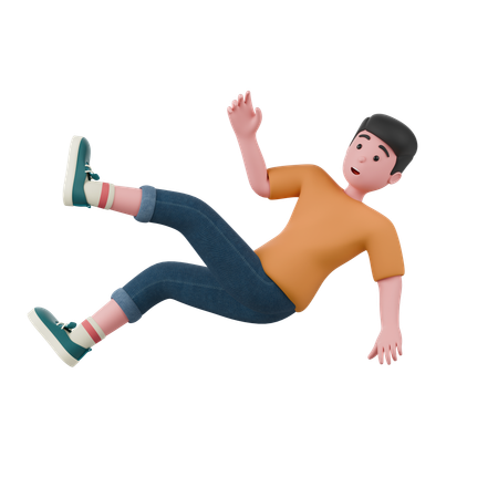 Man Is Falling  3D Illustration