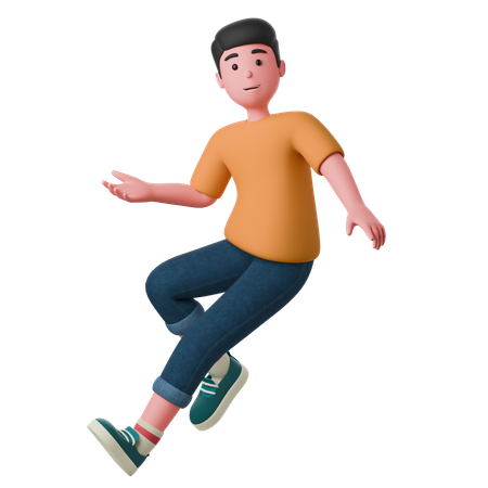 Man Is Flying  3D Icon