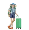 Man Is Holding Suitcase