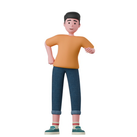 Man Is Leaning On Something  3D Illustration