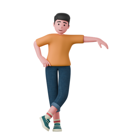 Man Is Leaning On Something  3D Illustration