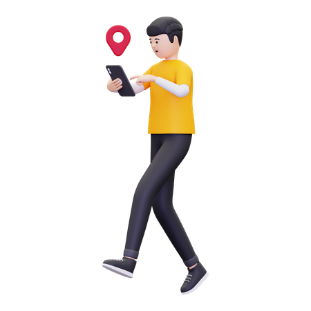 Man Is Looking For A Location Point  3D Icon