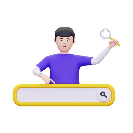 Man Is Looking For Something On The Internet  3D Icon