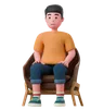 Man Is Sitting In An Armchair