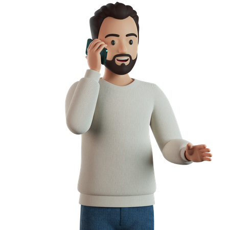 Man Is Talking On The Phone  3D Icon