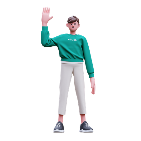 Man is waving hand  3D Illustration