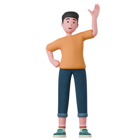 Man Is Waving His Hand  3D Icon