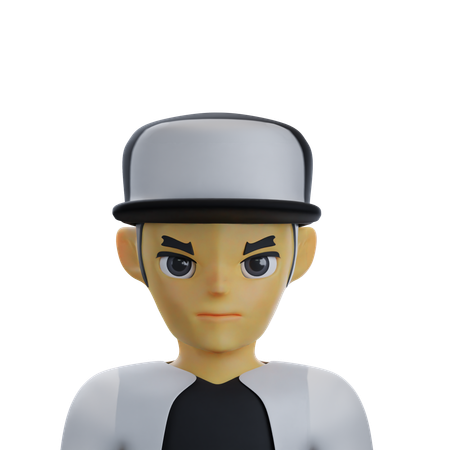 Man is wearing white hat  3D Icon