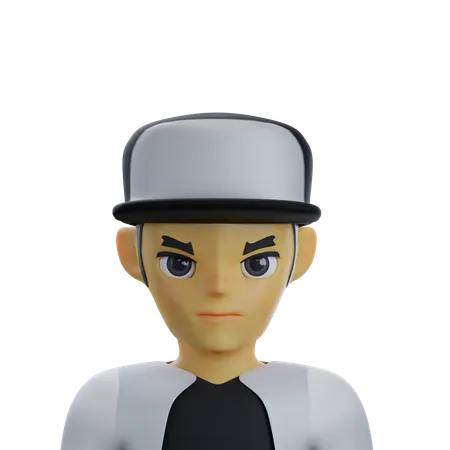 Man is wearing white hat  3D Icon