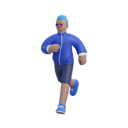 Man Jogging  3D Illustration