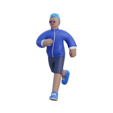 Man Jogging  3D Illustration