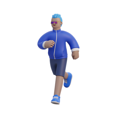 Man Jogging 3D Illustration