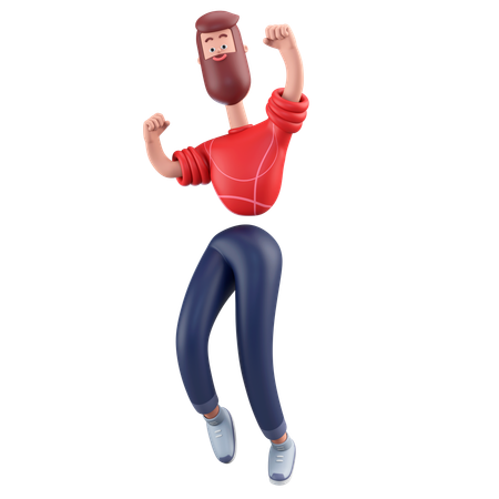 Man Jumping  3D Illustration
