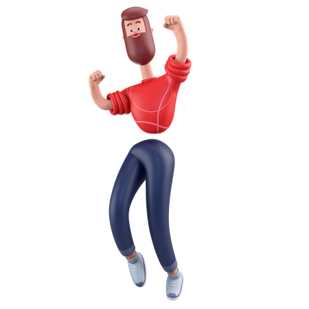 Man Jumping  3D Illustration